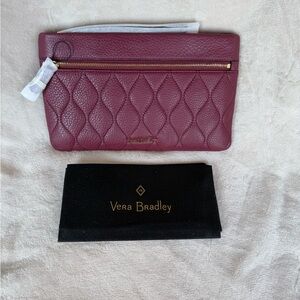 Vera Bradley Leather Mia Wristlet- Claret